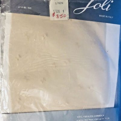 Joli Made in Italy ART 450 Linen Tiny Bow Embroidered Panty Hose Size 1 NIP